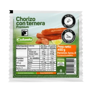 Chorizo con Ternera Premium Colanta X 450 g
