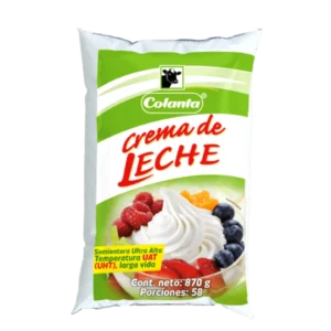 Crema de Leche UHT Semientera Colanta Bolsa x 870 g