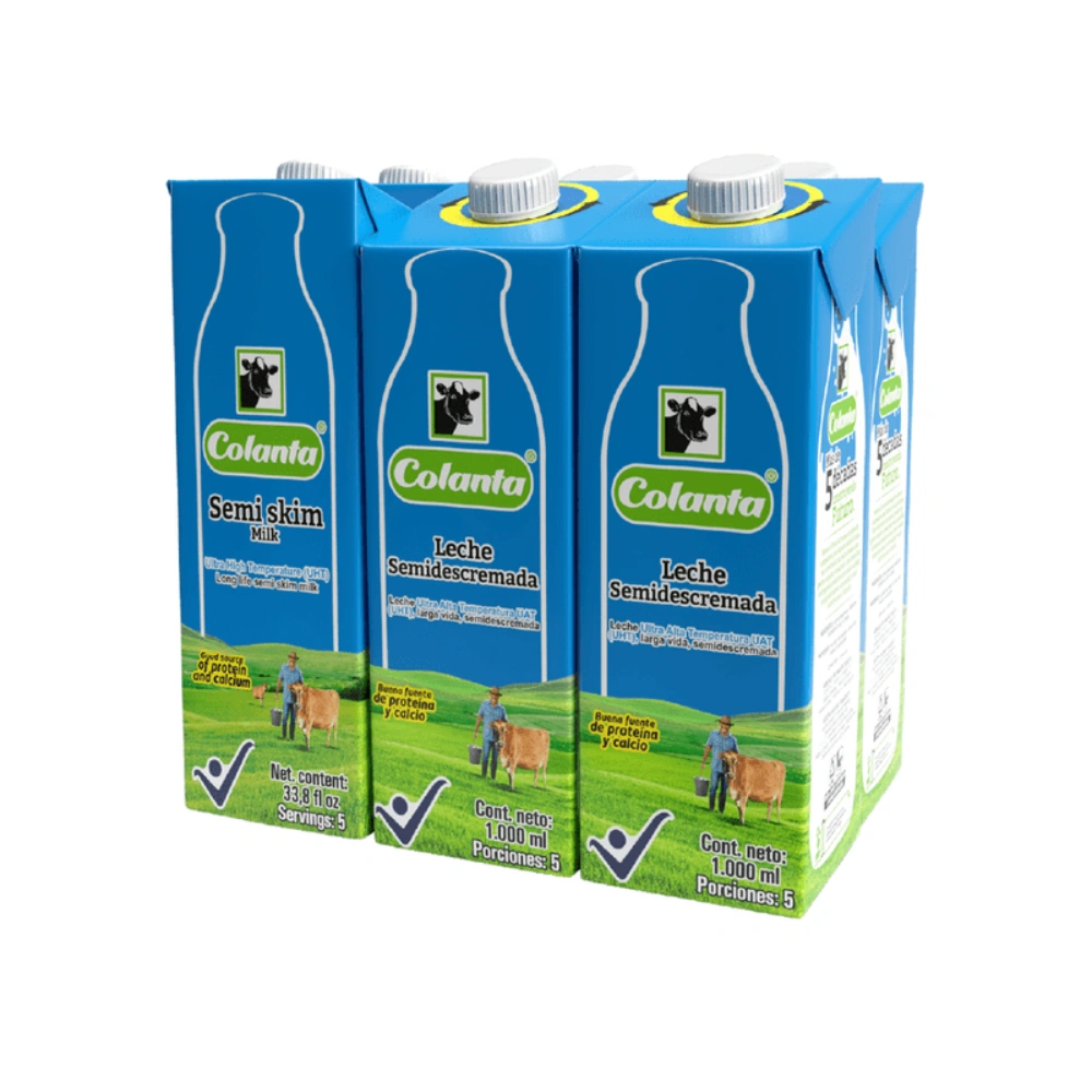 Leche UHT Semidescremada Colanta Caja X 1000 ml X 6 U